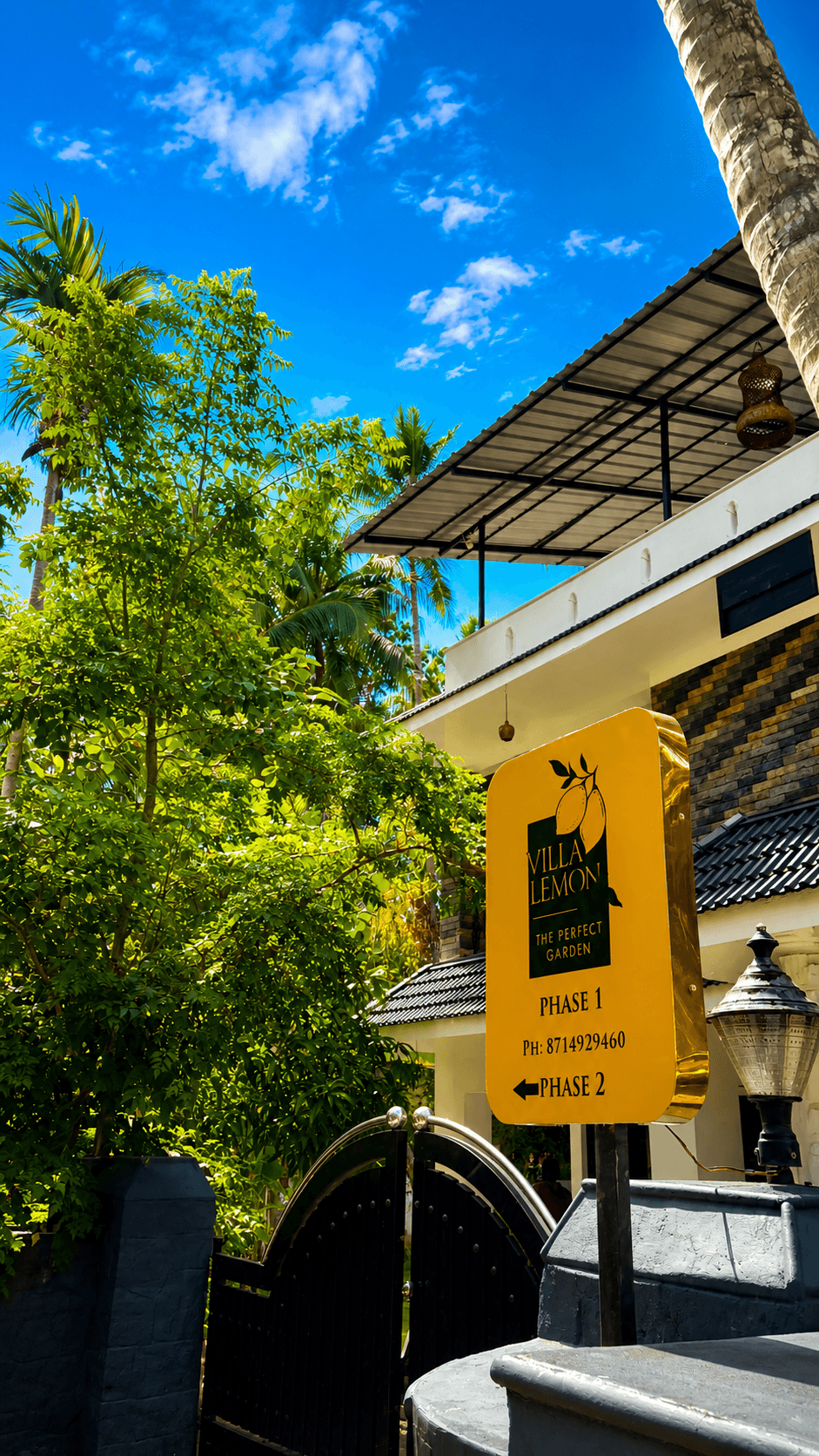 Luxury private villa Villa Lemon surrounded by tropical nature greenery at twilight